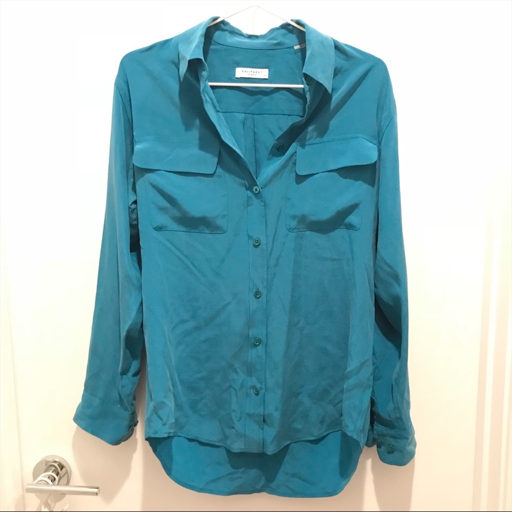 Equipment silk collared shirt EUC